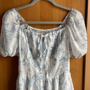 NWOT dress White with blue cottagecore summer dress